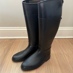 Burberry Black Tall Rain Boots